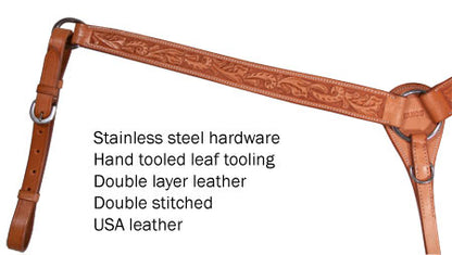Tahoe Tack USA Leather Hand Tooled Leaf Tooled Western Breast Collar 