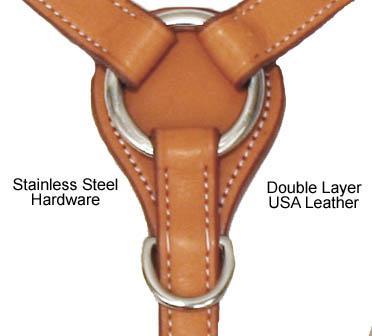  Leather Saquaro Ostrich Print Leather Square Western Breast Collar