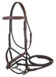 Paris Tack Padded Raised Fancy Stitched Leather English Figure 8 Jump Bridle and Rubber Grip Reins