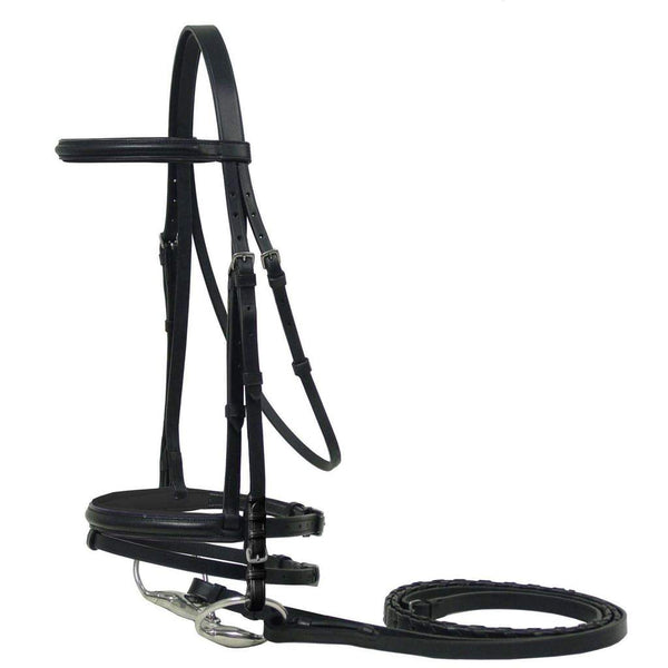 Paris Tack Macmillan Dressage Leather English Crank Bridle with Laced Reins and 1 Year Warranty