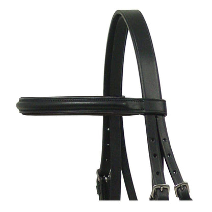 Paris Tack Macmillan Dressage Leather English Crank Bridle with Laced Reins and Brow Black  