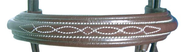 Paris Tack Round Raised Double Fancy Stitch Figure 8 Bridle with Matching Rubber Reins  Banner
