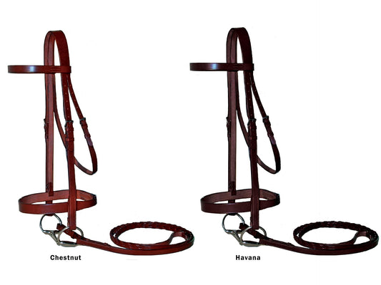 Paris Tack Classic Flat Leather English Hunt Bridle with Laced Reins 