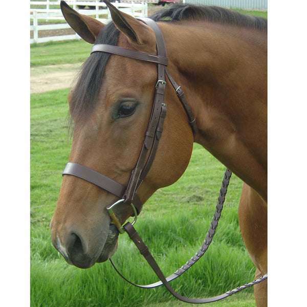 Paris Tack Classic Flat Leather English Hunt Bridle with Laced Reins and 1 Year Warranty