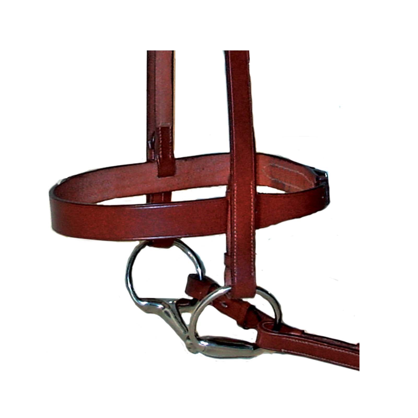 Paris Tack Classic Flat Leather English Hunt Bridle with Laced Reins Nose