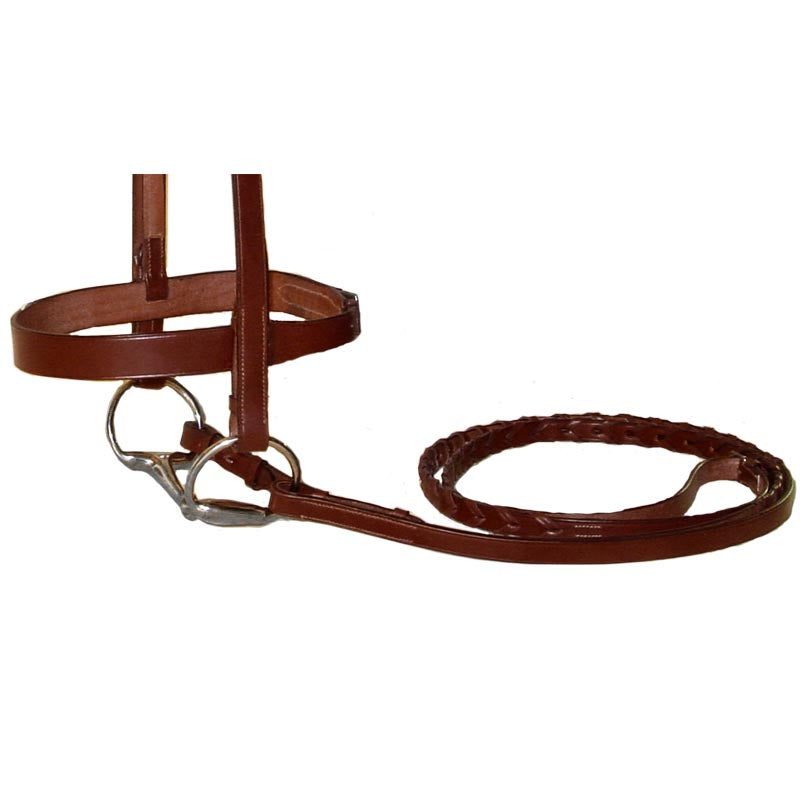 Classic Flat Leather English Hunt Bridle with Laced Reins 