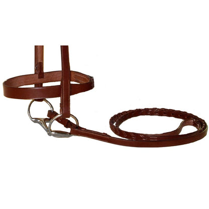 Classic Flat Leather English Hunt Bridle with Laced Reins 