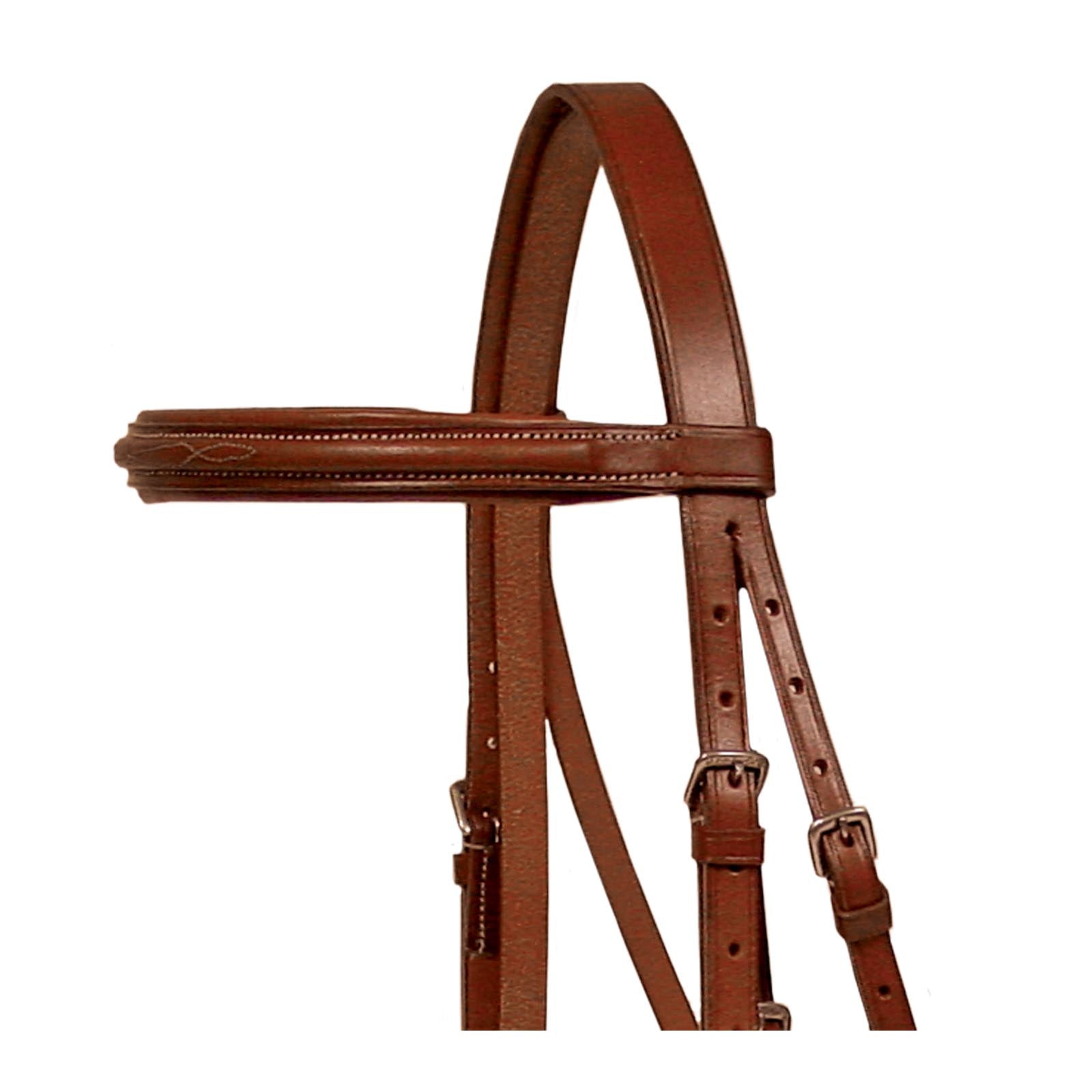 Padded Raised Leather English Schooling Bridle with Laced Reins 