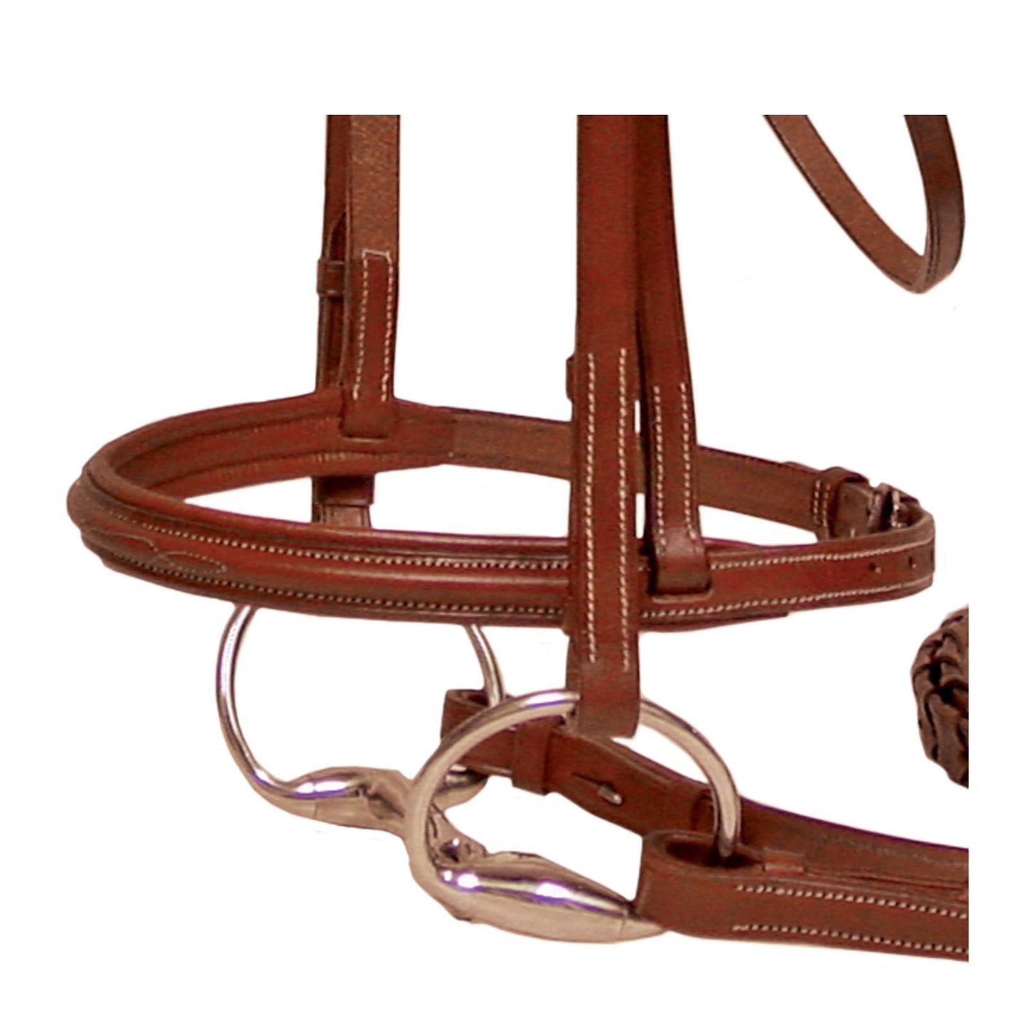 Paris Tack Padded Raised Leather English Schooling Bridle with Laced Reins Fancy Padded Nose