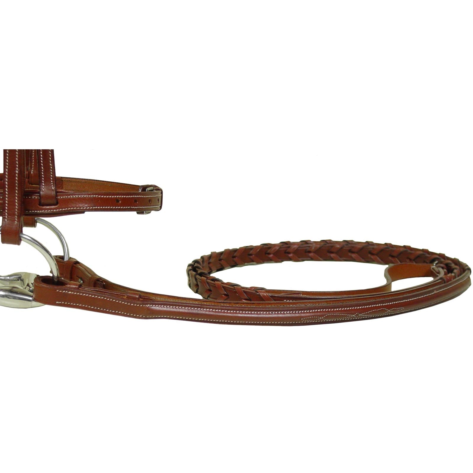 Paris Tack Padded Raised Leather English Schooling Bridle with Laced Reins Reins Macmillan