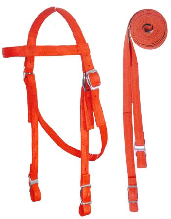 Nylon Draft Bridle with Reins by Derby Originals