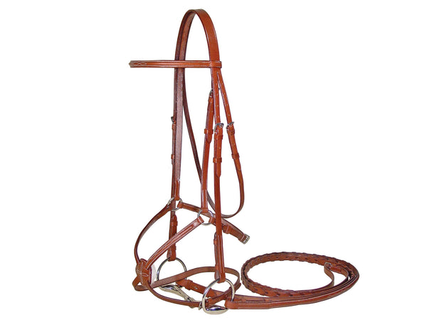 Paris Tack Raised Fancy Stitch Figure 8 Bridle w/ Laced Reins