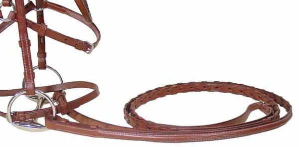 Paris Tack Raised Fancy Stitch Figure 8 Bridle w/ Laced Reins