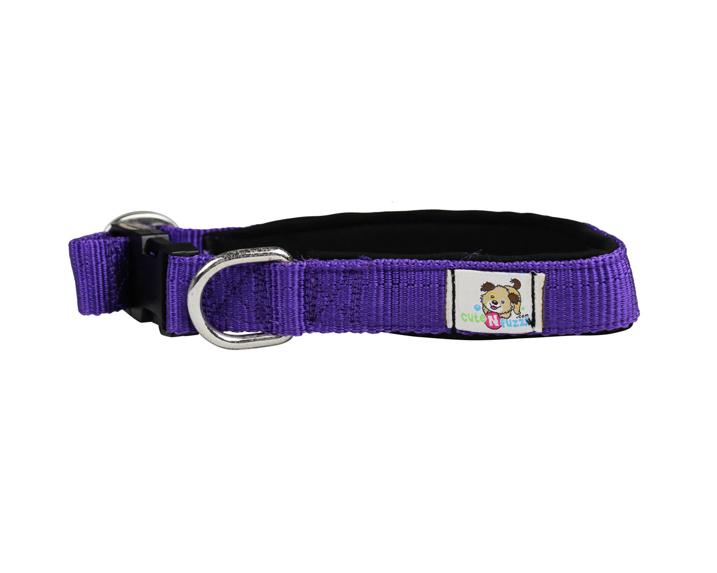 cuteNfuzzy® Adjustable Padded Dog Collar Purple Color