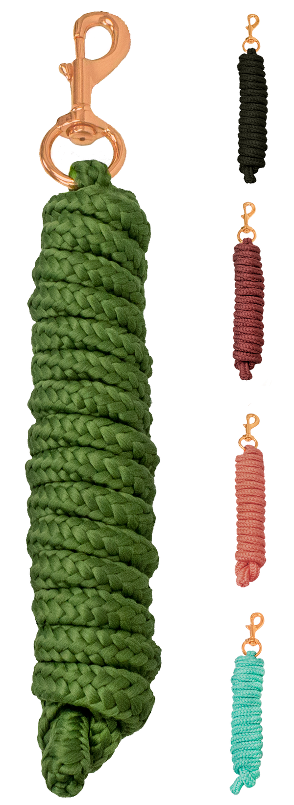 Derby Originals Premium Soft Braided Poly Lead Rope Lot of 2 - Available in Multiple Colors and Sizes