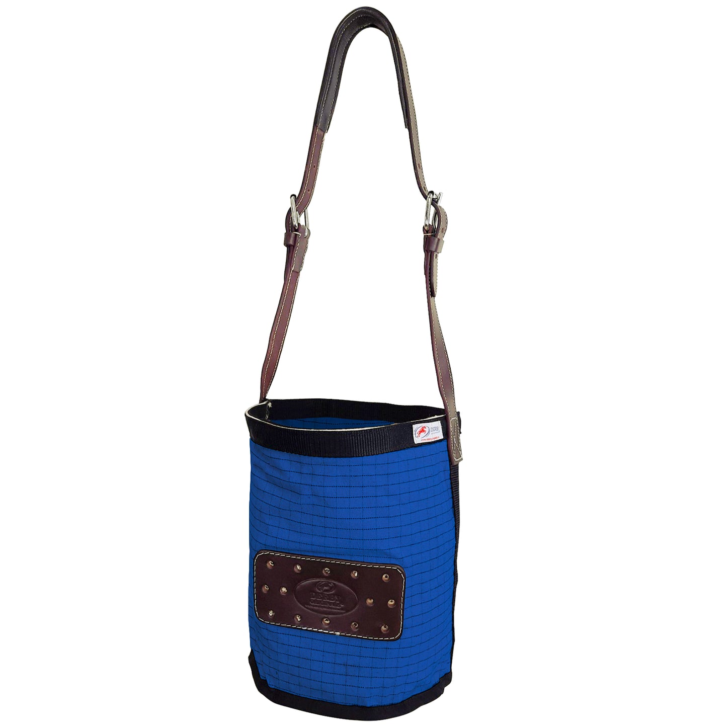Feed Bag with Padded Leather Crown Strap Blue single