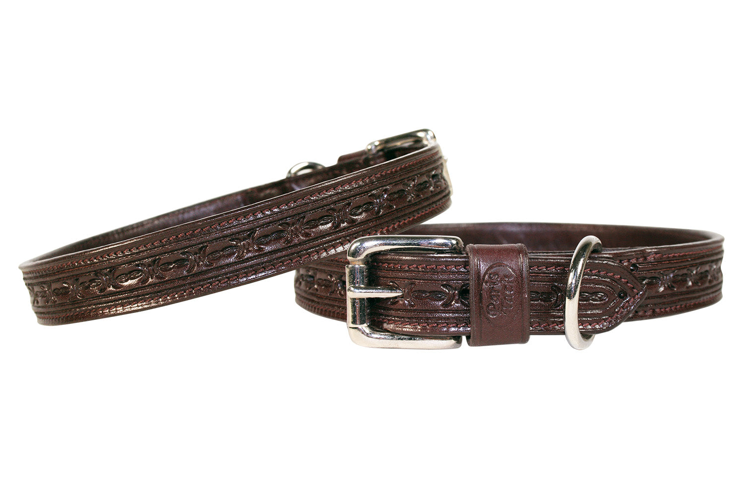 Derby Dog Designer Series Tooled USA Leather Padded Barbwire 