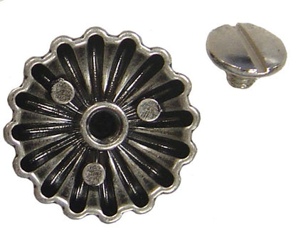 Tahoe Tacks Antique Silver Parachute 1.5” Concho with Screw Back for Western Tack Back