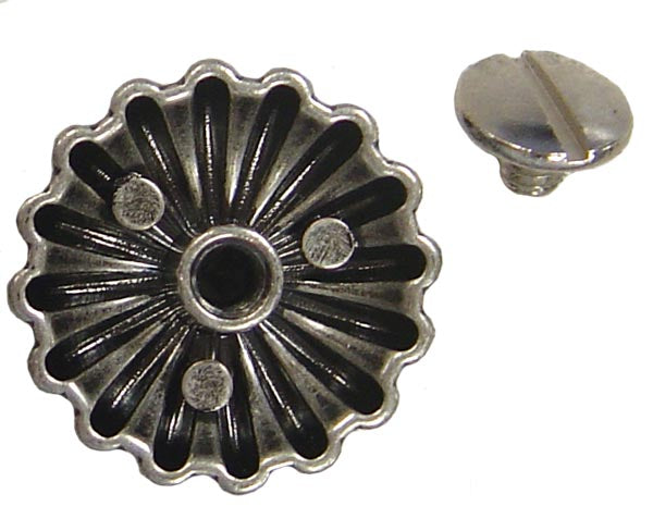 Tahoe Tacks Antique Silver Parachute 1.5” Concho with Screw Back for Western Tack