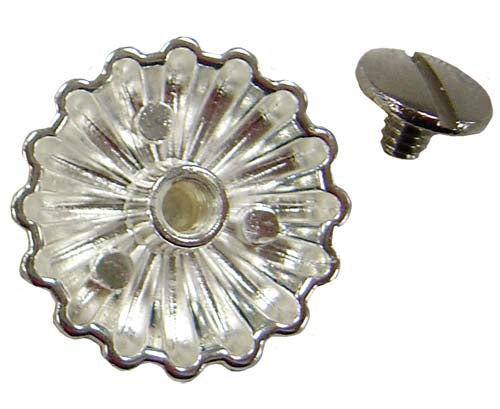 Shiny Silver Parachute Concho Shiny Back