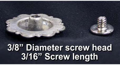 Shiny Silver and Gold Cross Conchos with Screw Back Diameter