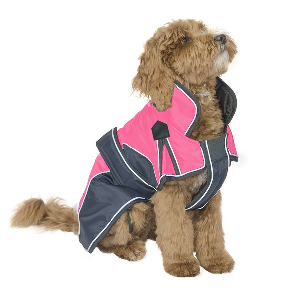 Derby Originals Heavyweight 220g Polyfil 420D Nylon Waterproof Reflective Winter Dog Parka With Harness Compatible Opening