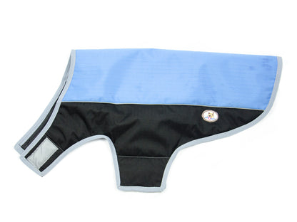 Derby Originals Comfort Fit Classic 600D Winter Dog Coat Features Blue side