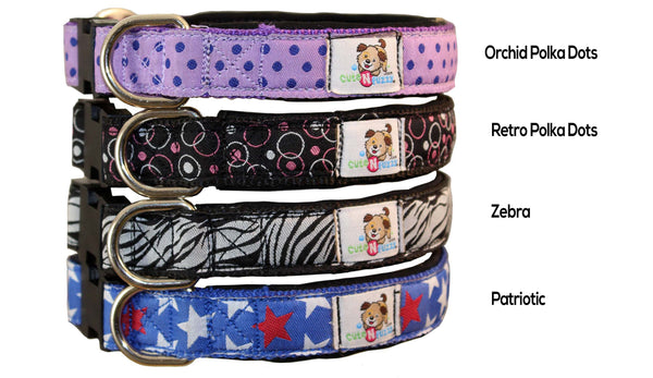 cuteNfuzzyÂ® Padded Adjustable Dog Collar with Overlay Warranty