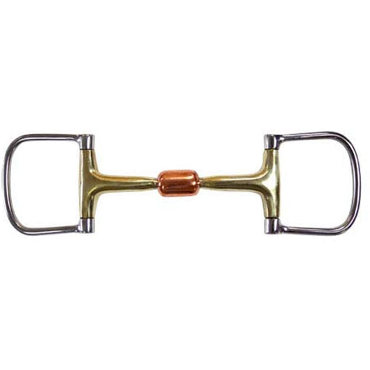 Derby Brass Mouth Dee Horse Bit With Copper Roller