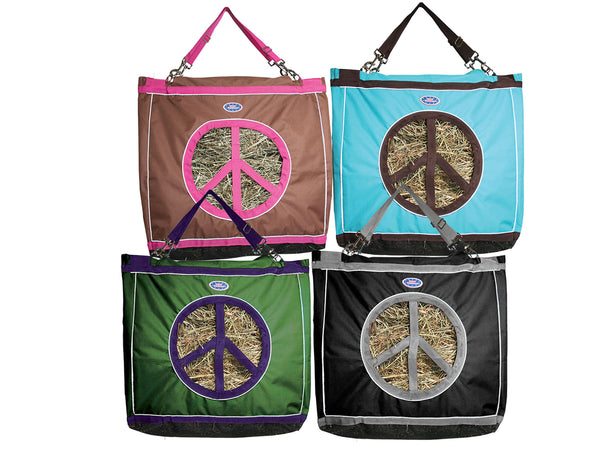 Derby Originals Top Load Peace Sign Hanging Horse Hay Bag with 6 Month Warranty