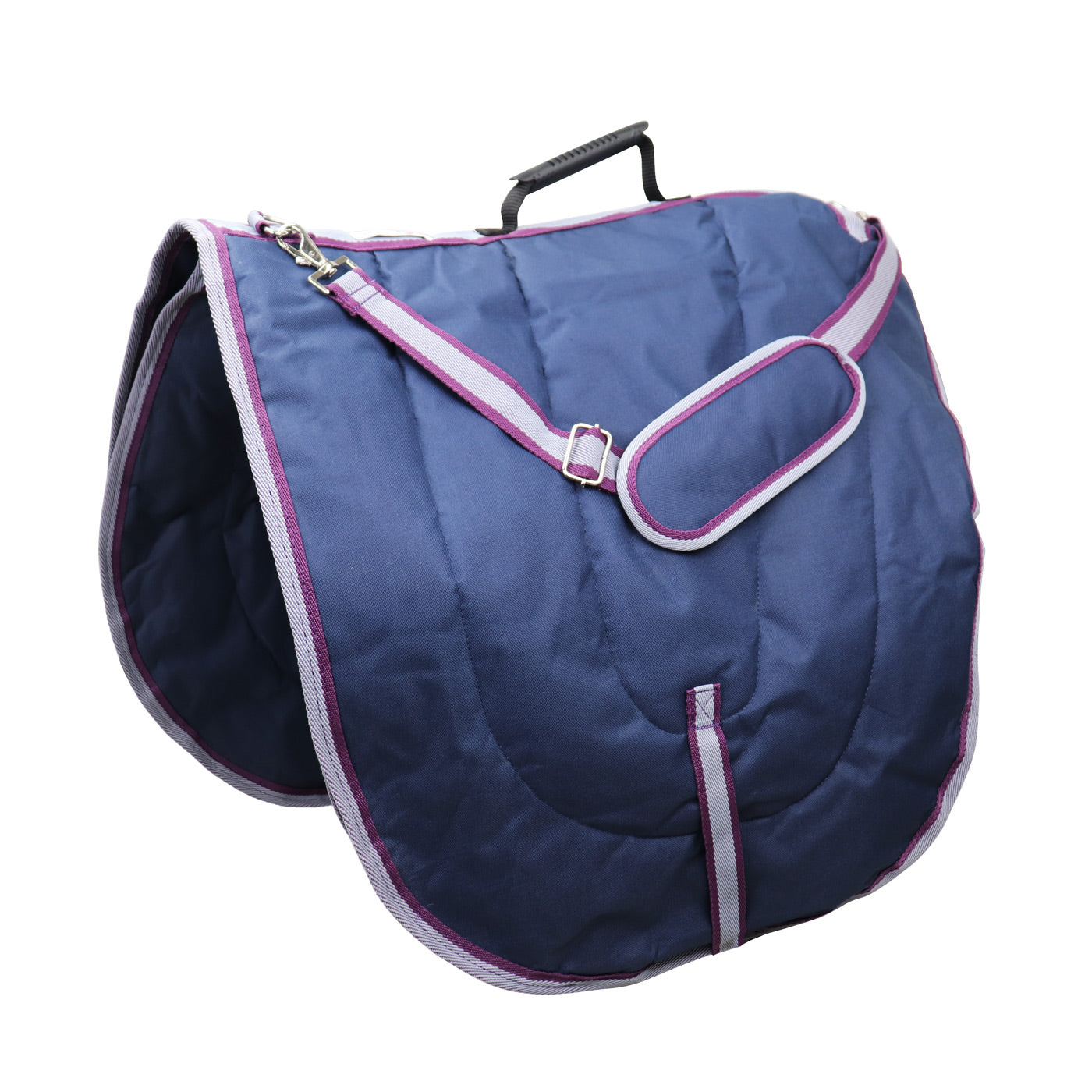 English Dressage Saddle Carry Bags 3 Layers Padded by Derby Navy Main