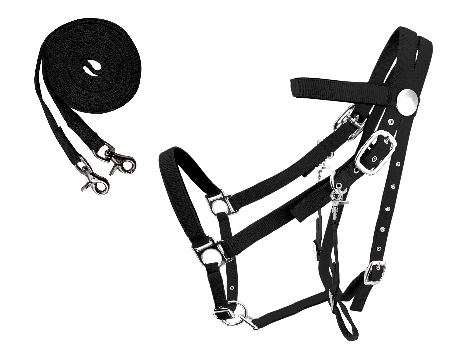 Nylon Halter Bridle Combo With Reins Plain