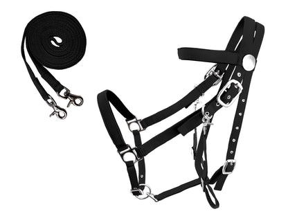 Nylon Halter Bridle Combo With Reins Plain