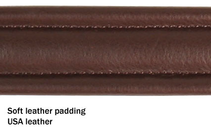 Designer Series USA Leather Padded Fancy Stitch Dog Collar