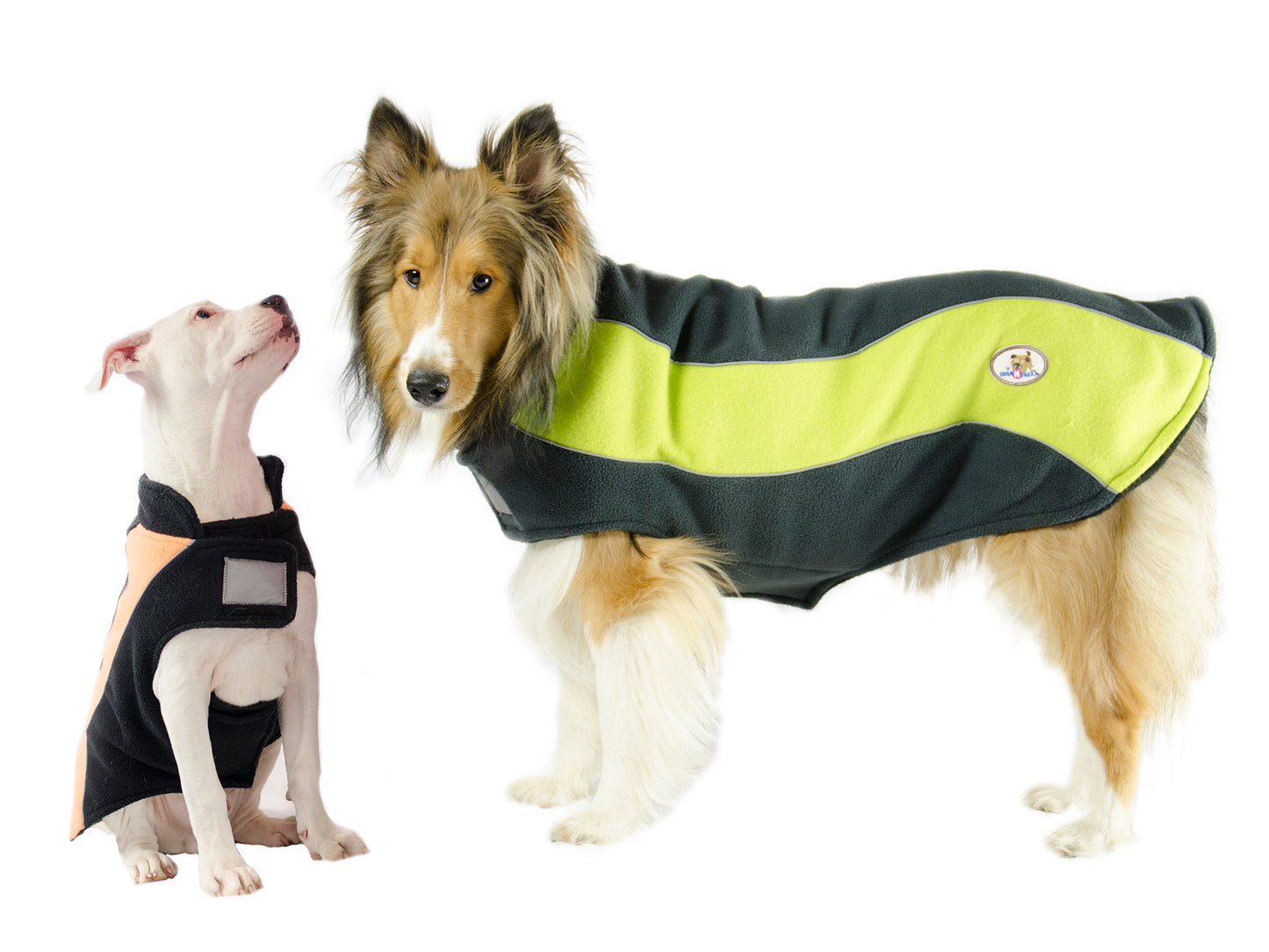 Double Layer Every Day Fleece Cold Weather Adventure Dog Sweater Coat with Reflective Stripes