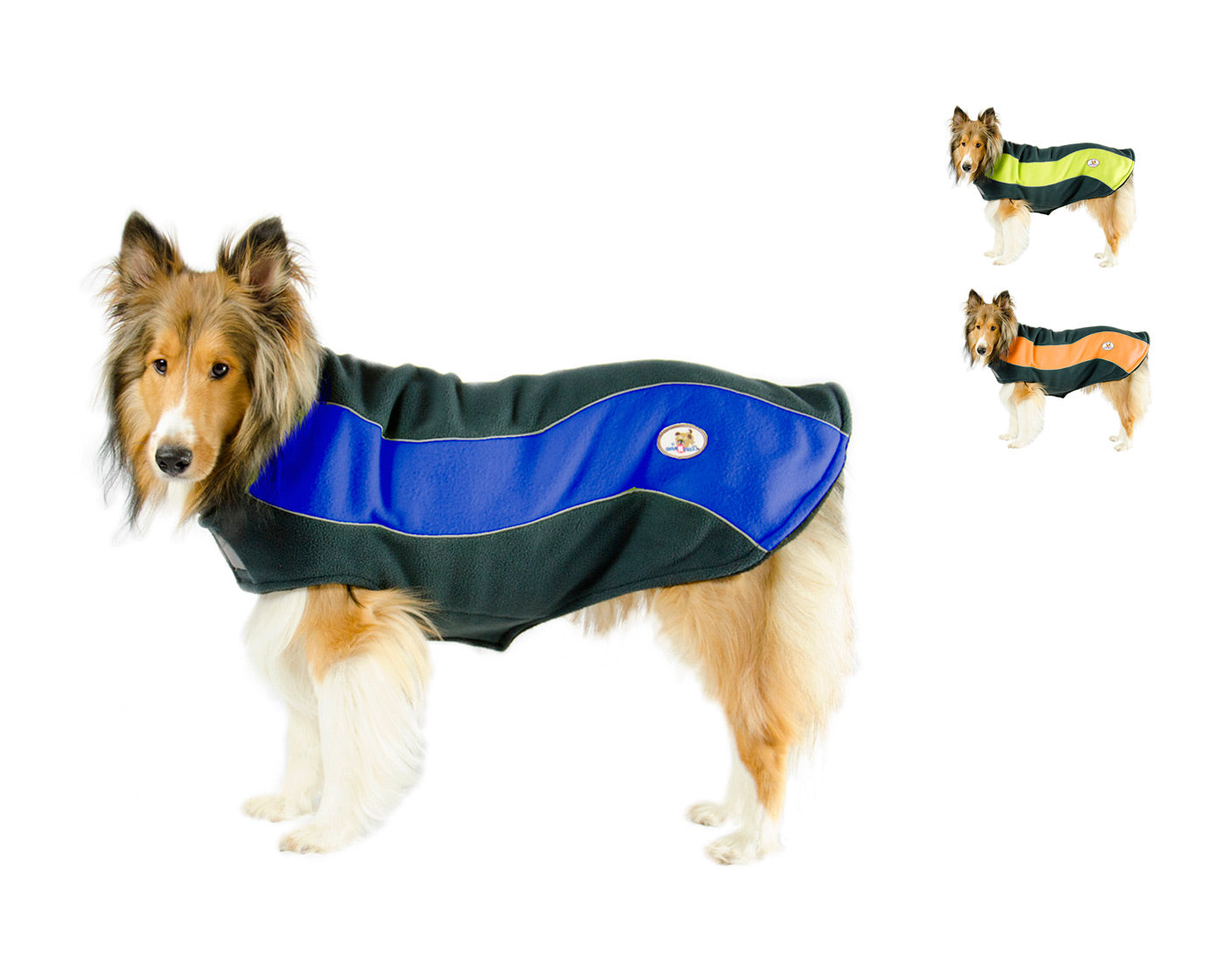Every Day Fleece Cold Weather Adventure Dog Sweater Coat with Reflective Stripes by CuteNfuzzy