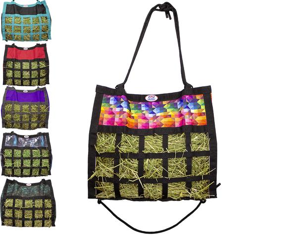 Derby Originals Scratchless Slow Feeder Horse Hay Bag Rainbow