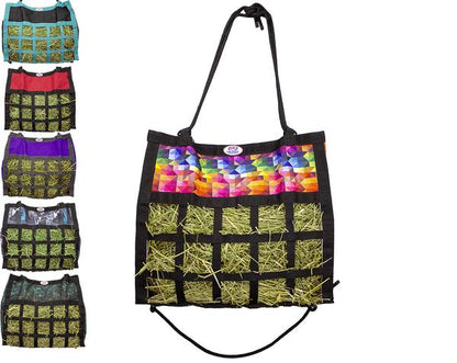 Derby Originals Scratchless Slow Feeder Horse Hay Bag Rainbow
