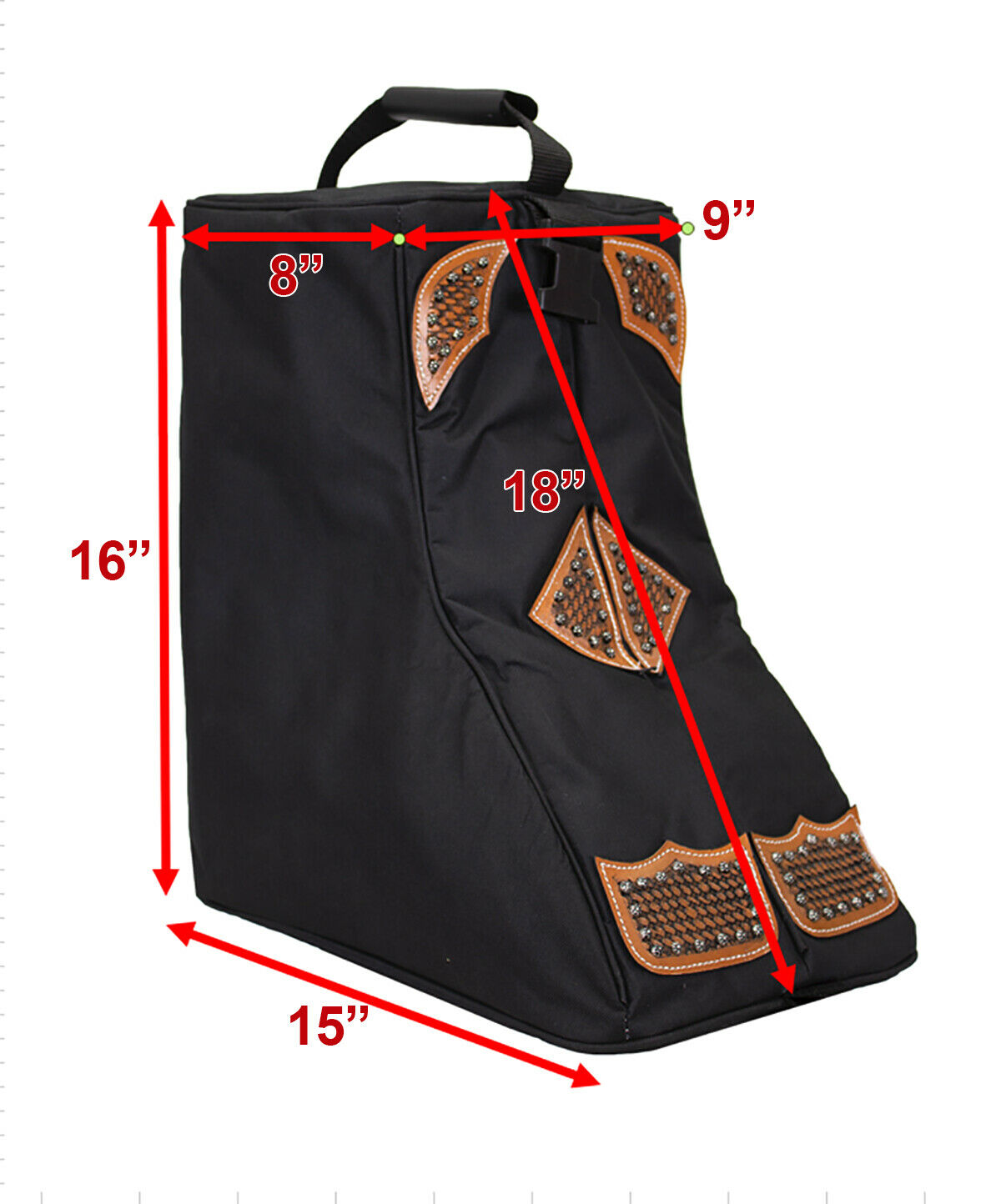 Tahoe Durango Premium Padded Waterproof Nylon Western Boot Carry Bag Dimention