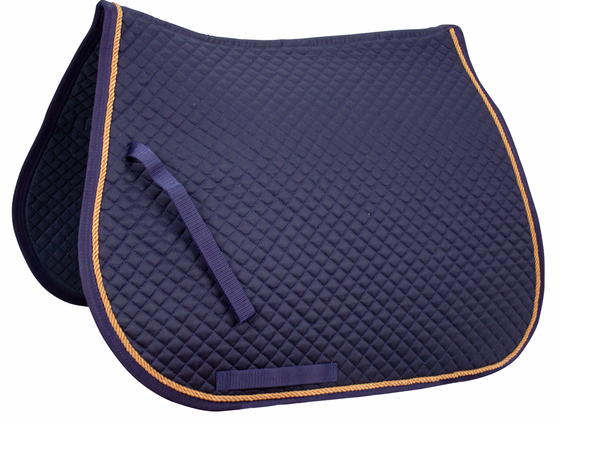 Derby Originals Traditional Dressage Saddle Pad Diamond Quilted with Gold Rope Lining