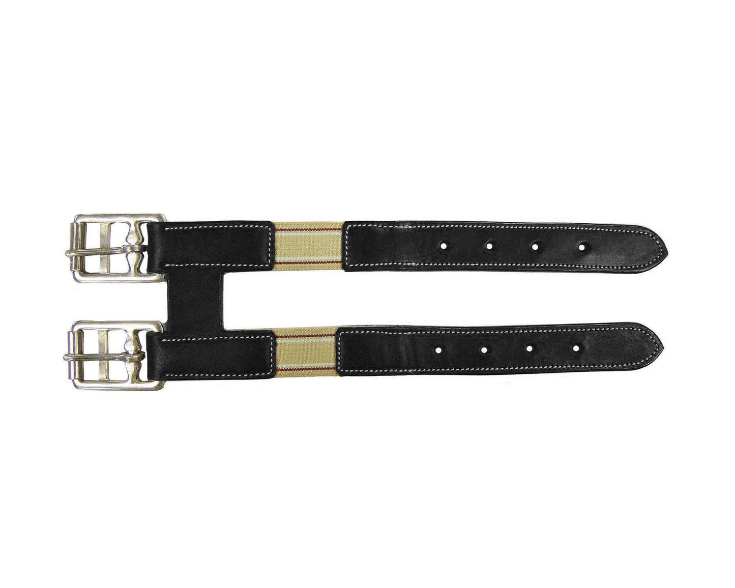 Derby Originals Paris Tack Leather English Girth Extender with Stainless Steel Buckles and Double Layer Elastic - 1 Year Warranty.