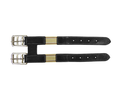 Derby Originals Paris Tack Leather English Girth Extender with Stainless Steel Buckles and Double Layer Elastic - 1 Year Warranty.