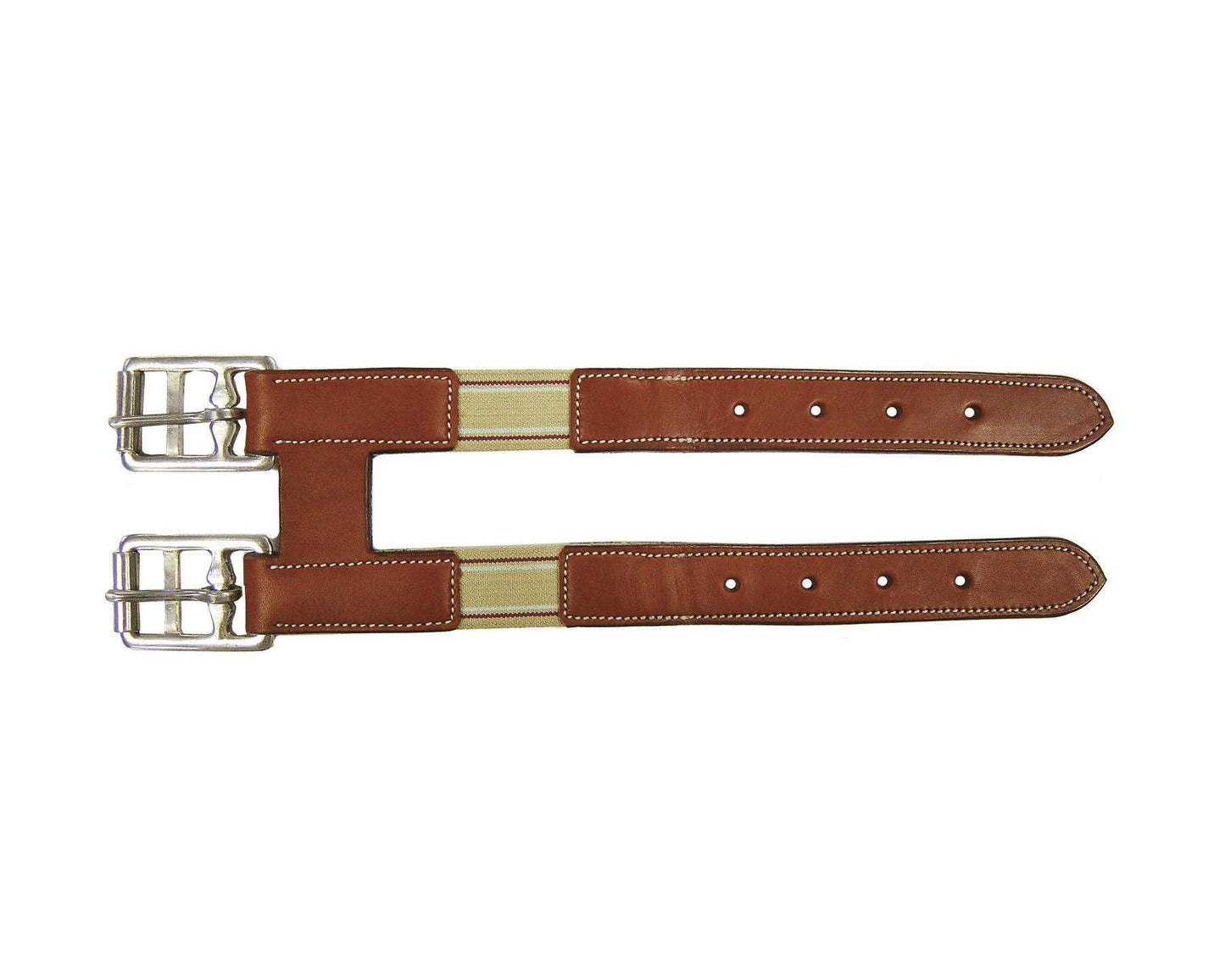 Derby Originals Paris Tack Leather English Girth Extender with Stainless Steel Buckles and Double Layer Elastic - 1 Year Warranty.