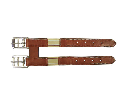 Derby Originals Paris Tack Leather English Girth Extender with Stainless Steel Buckles and Double Layer Elastic - 1 Year Warranty.