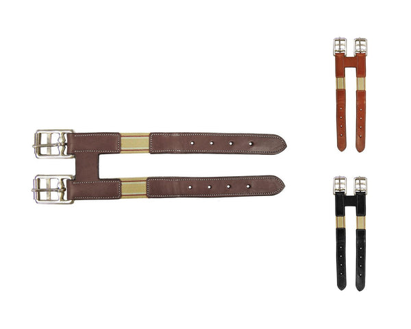 Paris Tack English Leather Elastic Girth Extender, Available in Multiple Colors