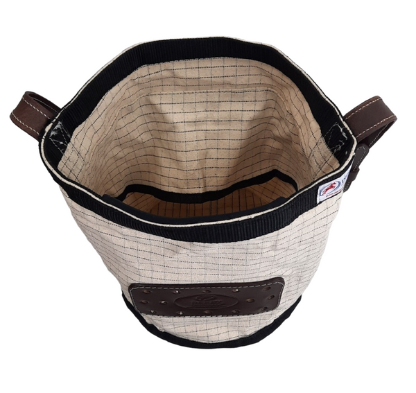 Derby Originals Ripstop 24 Oz Canvas Feed Bag with Padded Leather Crown Strap for Safety and No-Spill Flap Design