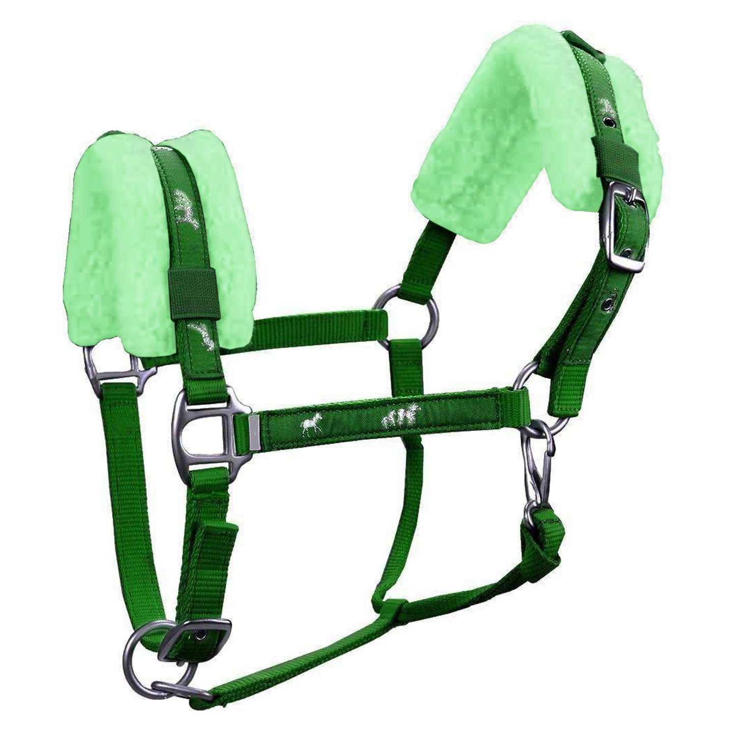 Paris Tack Fleece Padded Adjustable Nylon Horse Halters Lime Green