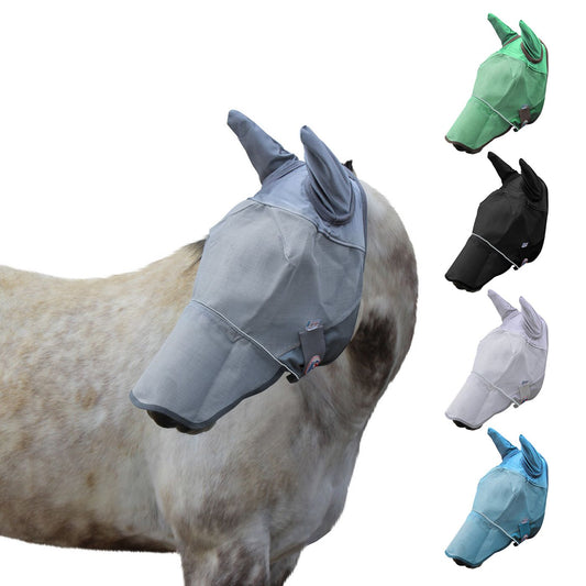 UV-Blocker Premium Reflective Horse Fly Mask with Ears and Nose Cover
