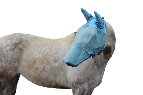 Derby Originals UV-Blocker Premium Reflective Horse Fly Mask with Ears and Nose Cover with One Year Warranty