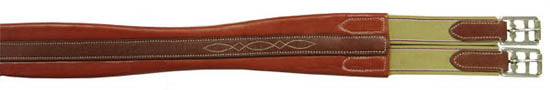 Paris Tack Fancy Stitched Chafeless Padded Leather English Girth